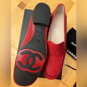 Vintage Red CHANEL Loafer Size 40 / 9